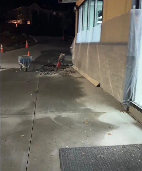 Sidewalk and curb gutter repair in Shell Gas Station in Newcastle 